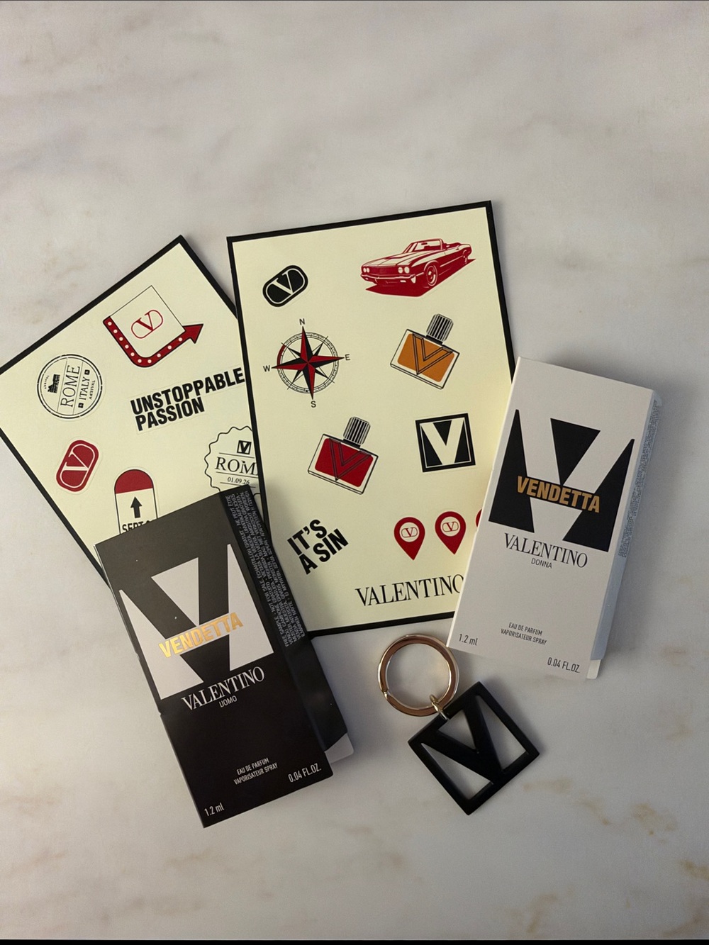 Valentino Vendetta Beauty, Keyring, and Sticker Bundle!